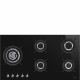 SMEG Encimera a gas Smeg PV395LCN. 5 zonas. Negro. Zona grande gas